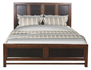 Queen Size Panel Bed Two-Tone Finish