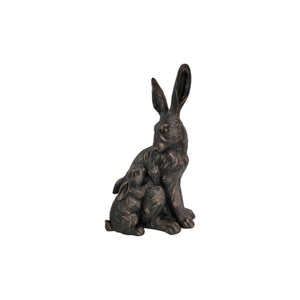 21'' Tall Mother Hare & Baby Cuddling Garden Statue