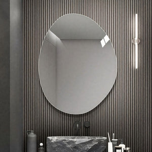 Asymmetrical Bathroom Wall Mirror - Silver