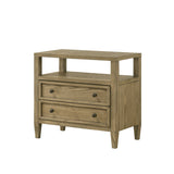 Rustic 2-Drawer Nightstand with Open Shelf