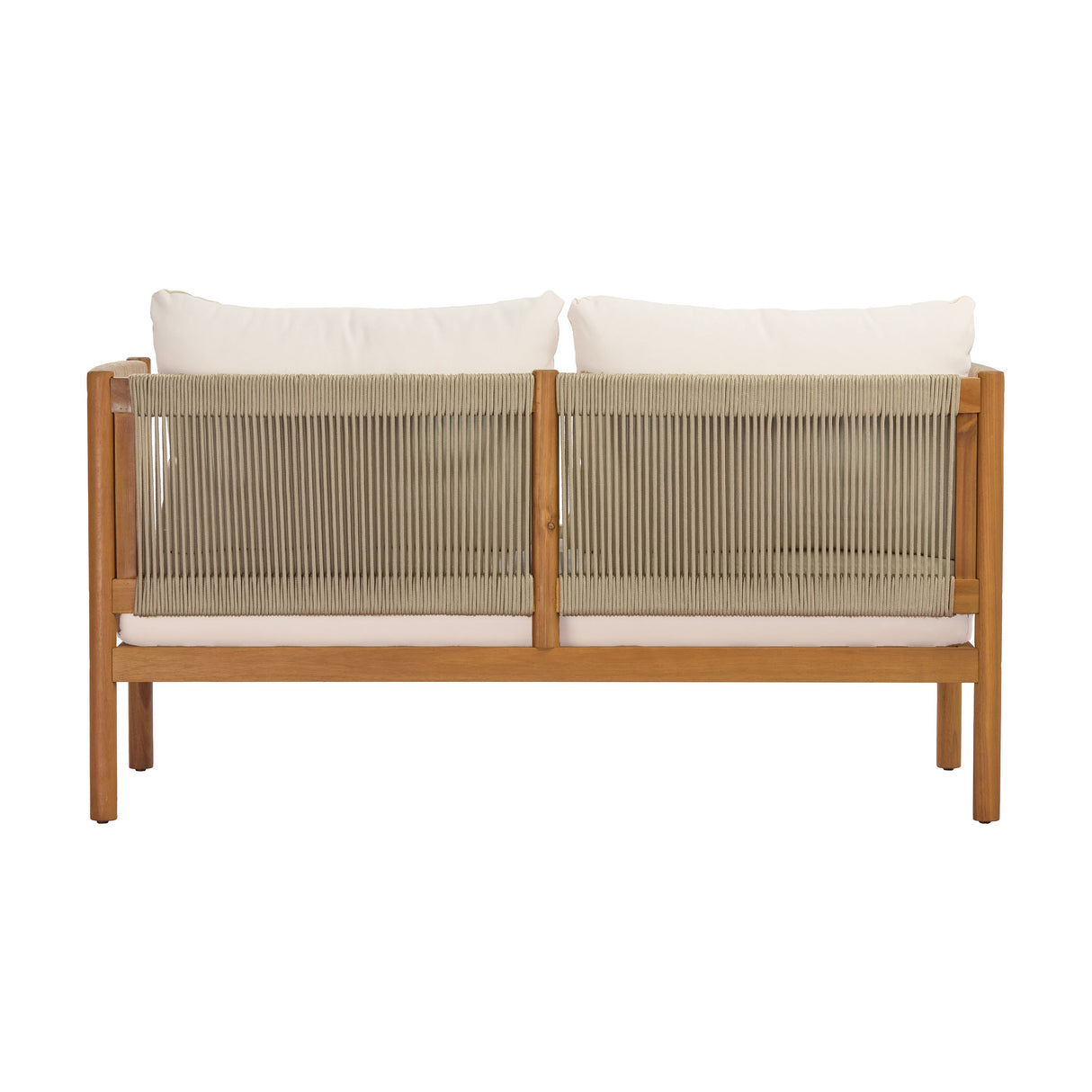 4-Piece Outdoor Sofa Set with Acacia Wood Frame in Teak Look