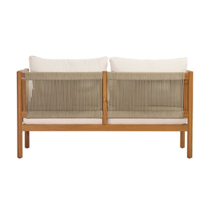 4-Piece Outdoor Sofa Set with Acacia Wood Frame in Teak Look