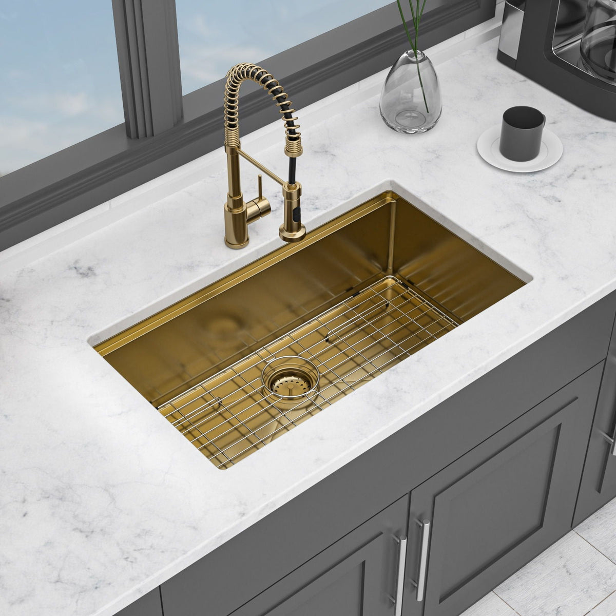 Stainless Steel Undermount Kitchen Sink With Workstation