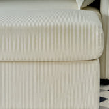 Oversized Chaise Lounge Chair with Ottoman and Storage in Beige