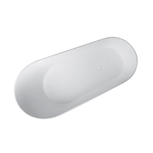 Solid Surface Stone Resin Soaking Bathtub with Overflow - Matte White