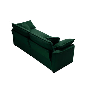 Modern 2 Seater With 4 Pillows, Upholstered Deep Seating Loveseat