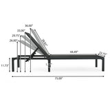 Westport Adjustable Outdoor Chaise Lounge Set of 2 Black Aluminum Frame