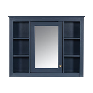 Bathroom Vanity With Mirror Cabinet, Single Sink With 2 Soft Closing Doors And 4 Drawers