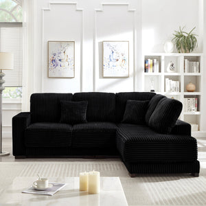 93" Sectional Sofa Couch with Reversible Chaise Lounge