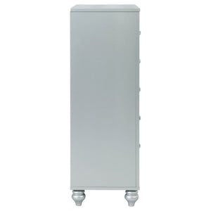 Arabesque - 5 Drawer Bedroom Chest - Silver