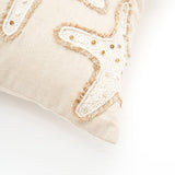 Starfish Embroidered Cushion 18x18"