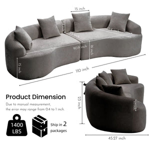 4 Seater Sofa With Fabric, 30D, 60 Hardness Full Sponge, 4 Pillow For Living Room, Home Furniture Sleeper Sectional Sofa For Apartment