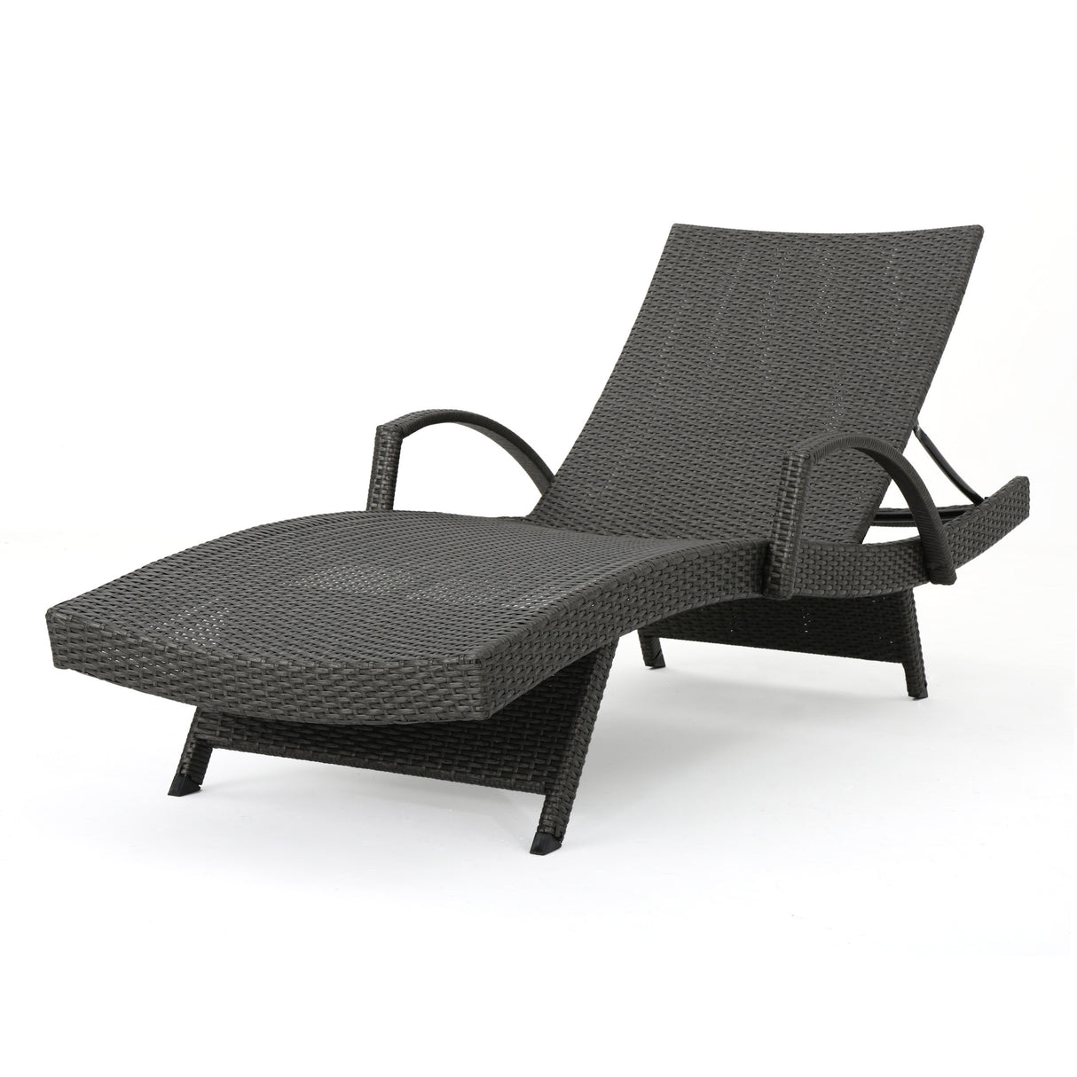 Salem wicker chaise lounge with arm (set of 2) by christopher knight home