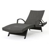 Salem wicker chaise lounge with arm (set of 2) by christopher knight home