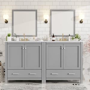 60" White Bathroom Vanity Set