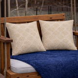 2 Pack Outdoor Throw Pillows, Waterproof & Fade-Resistant Patio Cushions (18x18 Inch)