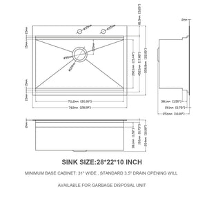 Stainless Steel Drop In Kitchen Sink with Workstation - Gray or Gold