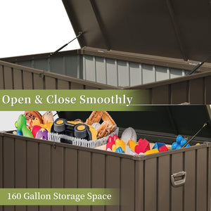 160 Gallon Outdoor Storage Deck Box Waterproof