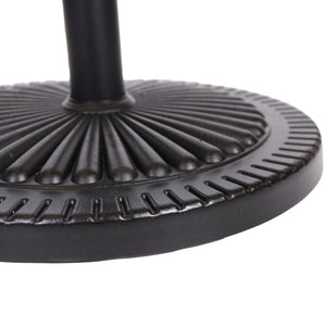 Black Rock Resin Outdoor Umbrella Base with Steel Support in Black Finish
