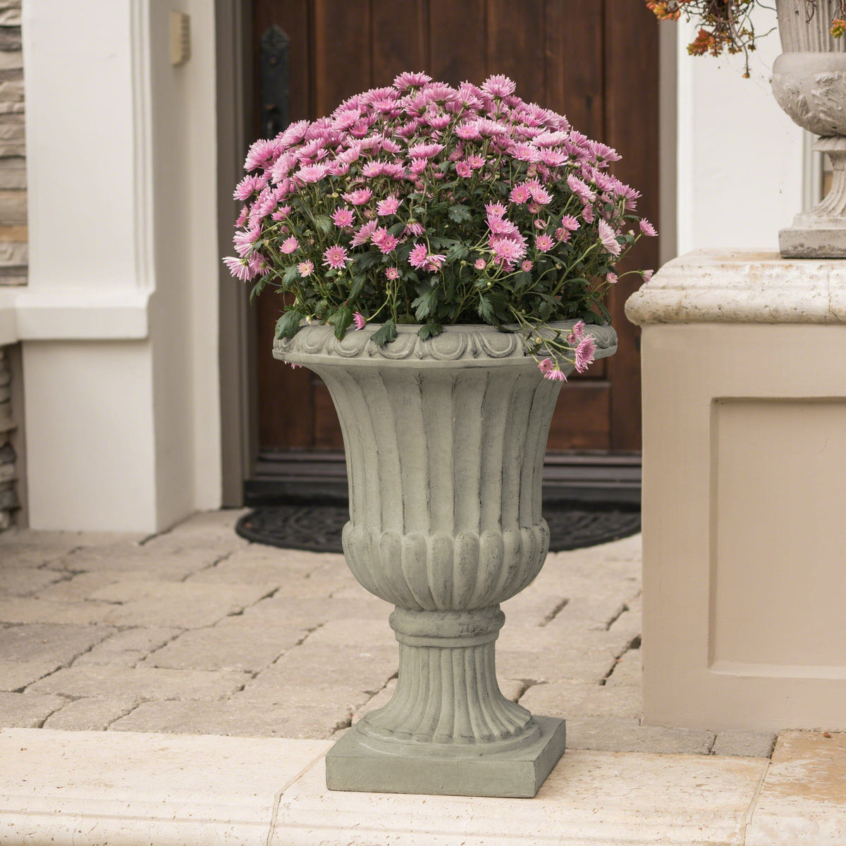 Italian Urn Antique Green Planter with Classic Urn Style - Antique Green