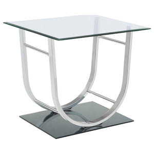Danville 3-piece Glass Top Coffee and End Table Set Chrome