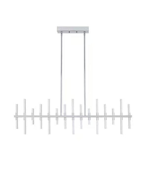 Alsy 43"W Modern Chic LED Chrome Finish Island Pendant Dining Light Fixture