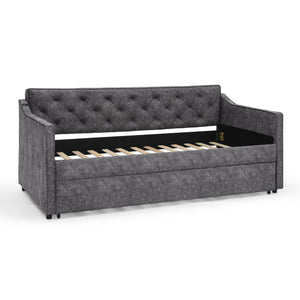 Daybed With Pop Up Trundle And USB Charging Armrest