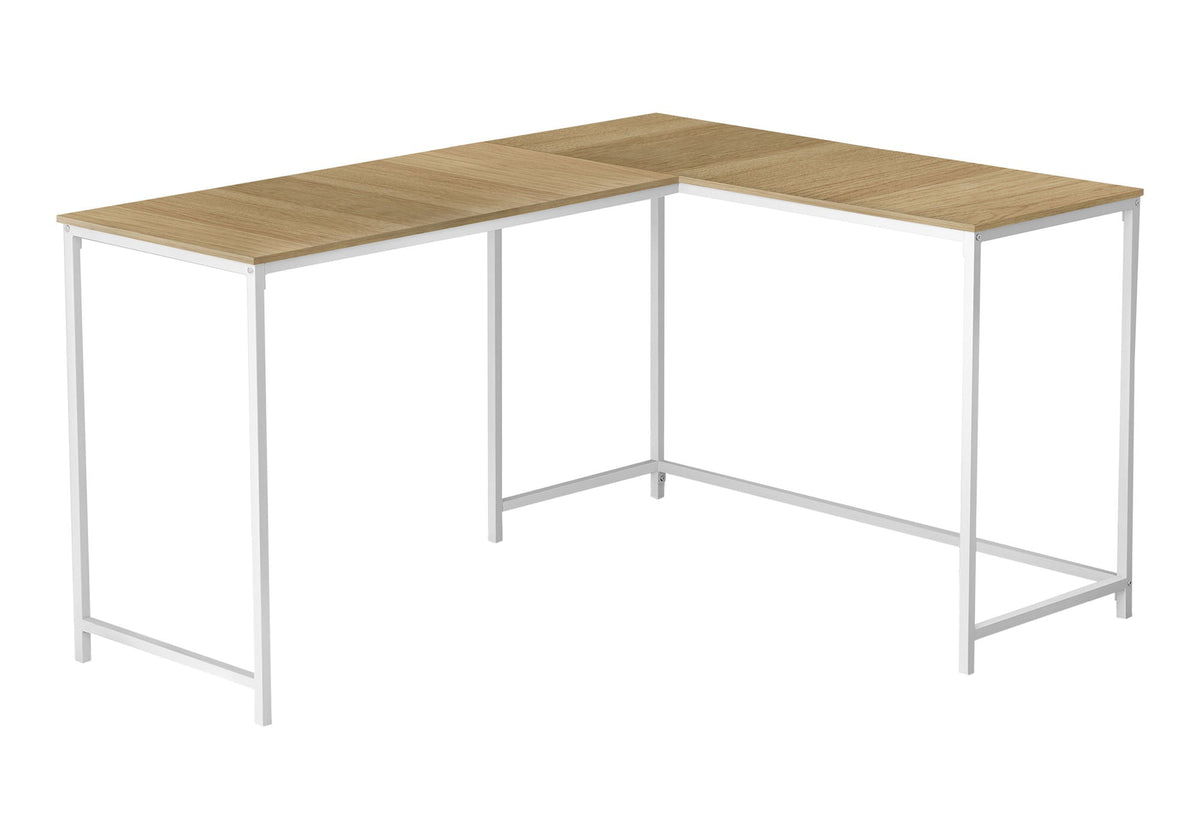 Computer Desk, Home Office, Corner, L Shape, Laptop, Marble Look Contemporary & Modern