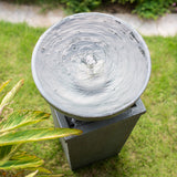 44.5' Polyresin Gray Zen Bowl Water Fountain