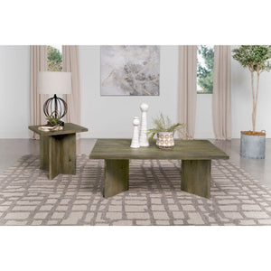 Neskowin - 2 Piece And End Table Set With Geometric Panels - Brown