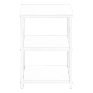3 Tier Accent Table, Side Marble Look Contemporary & Modern