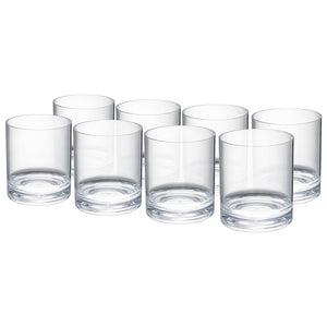 Barcelona Acrylic Lowball Tumbler Glassware, Set of 8