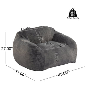 Sezze Indoor Bean Bag Chair with Gray Faux Fur