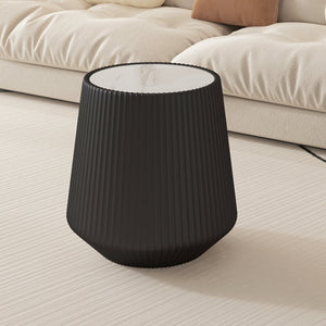 Light Sintered Stone Top Cup Shape Leather Coffee Table