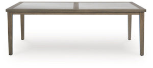 Rainier Ranch - Rectangle Dining Table With Umbrella Option - Brown / Beige