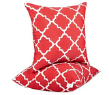 2 Pack Outdoor Throw Pillows, Waterproof & Fade-Resistant Patio Cushions (18x18 Inch, Plaid Red)