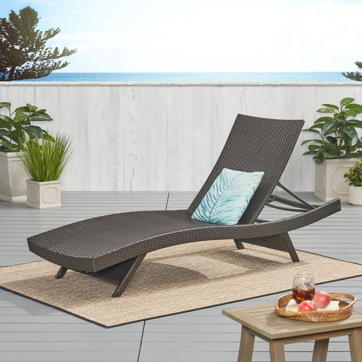 Salem wicker chaise lounge by christopher knight home