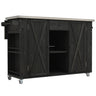 Outdoor Kitchen Island With Stainless Steel Top, Ample Storage Space, Towel And Spice Racks And A Bottle Opener