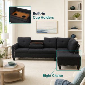 L-Shaped Sectional Sofa - 69.5" x 97.5"