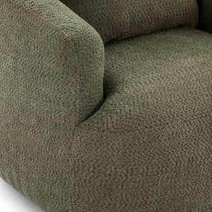360° Swivel Barrel Sofa Chair With Throw Pillow, Upholstered Accent Chair