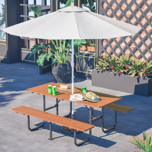 72" Rectangular Outdoor Picnic Table for 6 Person