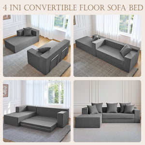 106.5" Convertible L-Shaped Sectional Sofa Bed