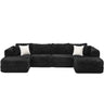 Modular Sectional Sofa, Boneless Couch With 2 Movable Ottomans