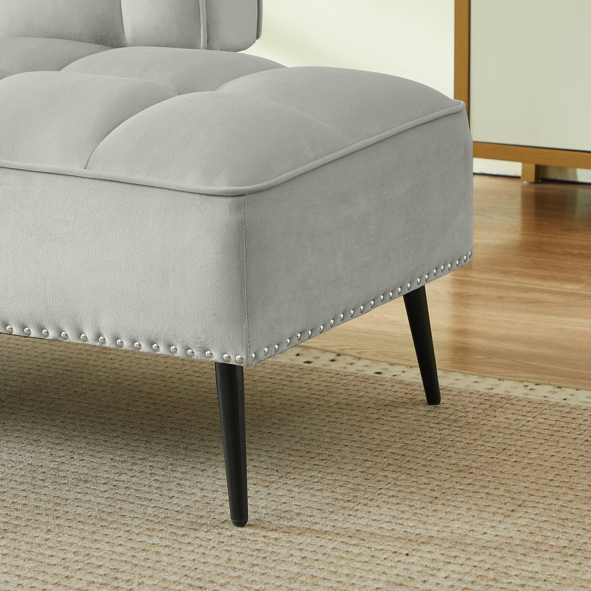 54-Inch Modern Two-Seater Velvet Sofa with Rotating Table