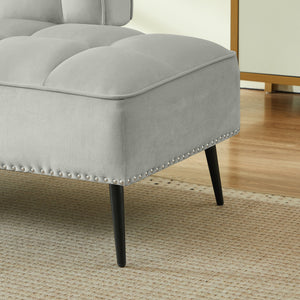 54-Inch Modern Two-Seater Velvet Sofa with Rotating Table