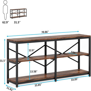 Console Table With X Back Design, Extra Long Storage