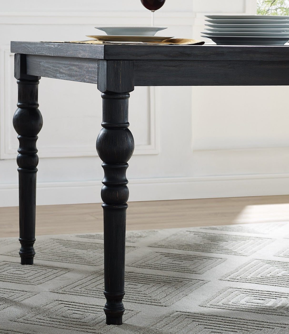 Ridgeway Driftwood-Finished Solid Wood Dining Set