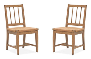 Lindon - Dining Side Chair With Paper Cord Seat (Set of 2) - Light Brown