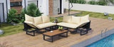 Outdoor Sectional Sofa Set with Adjustable Reclining Seats
