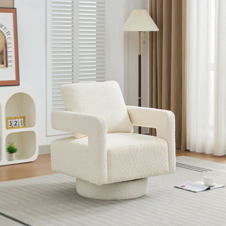 Stonewell Square Swivel Accent Chair with Open Back